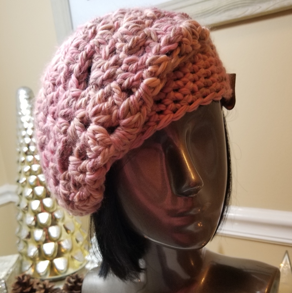 NWT Handmade Crochet Chunky 3-Way Unisex Beret